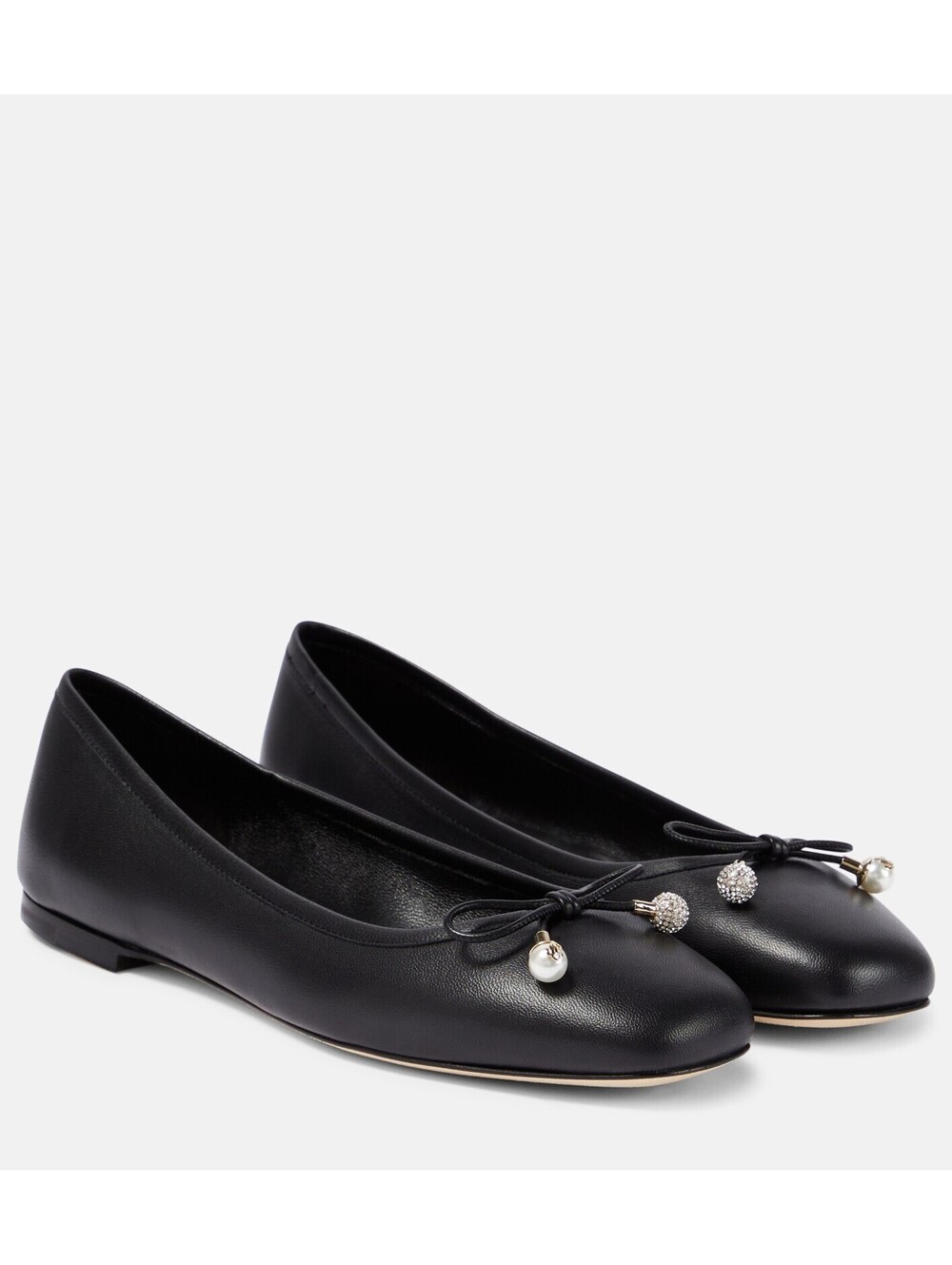 Jimmy Choo Women's Black Elme Ballet Flats With Charms Sz EU38.5